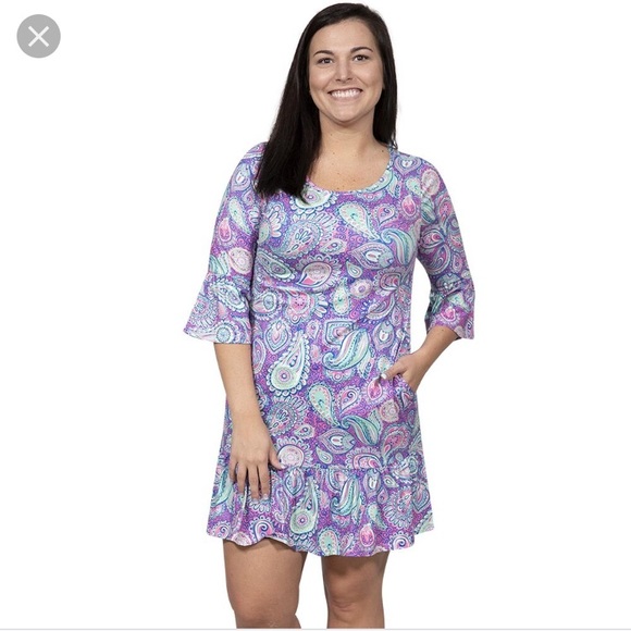 Simply Southern Dresses & Skirts - NWT Simply Southern Paisley Scoop Ruffle Dress